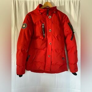 Premium Goose Down Filled Canada‎ Weathergear Red Winter Coat Jacket Puffer Warm